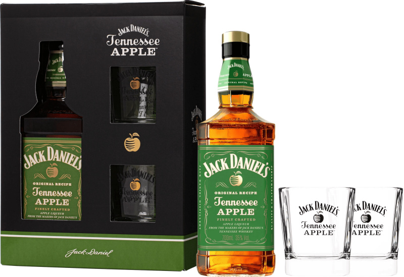 Jack Daniel's Apple 35% 0,7l (dárkové balení 2 sklenice)