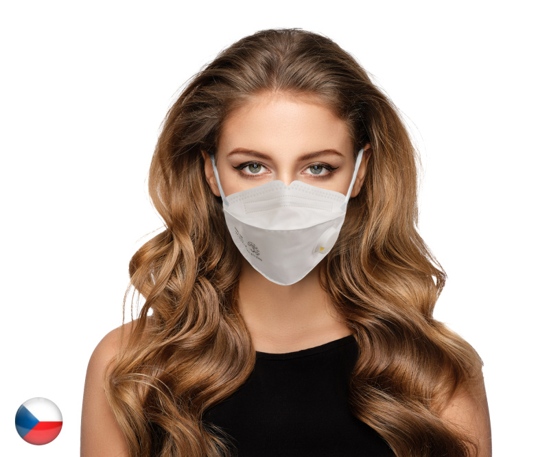 Workshop 25x Filtrační bílá polomaska FFP2 NR, FishType s ventilkem