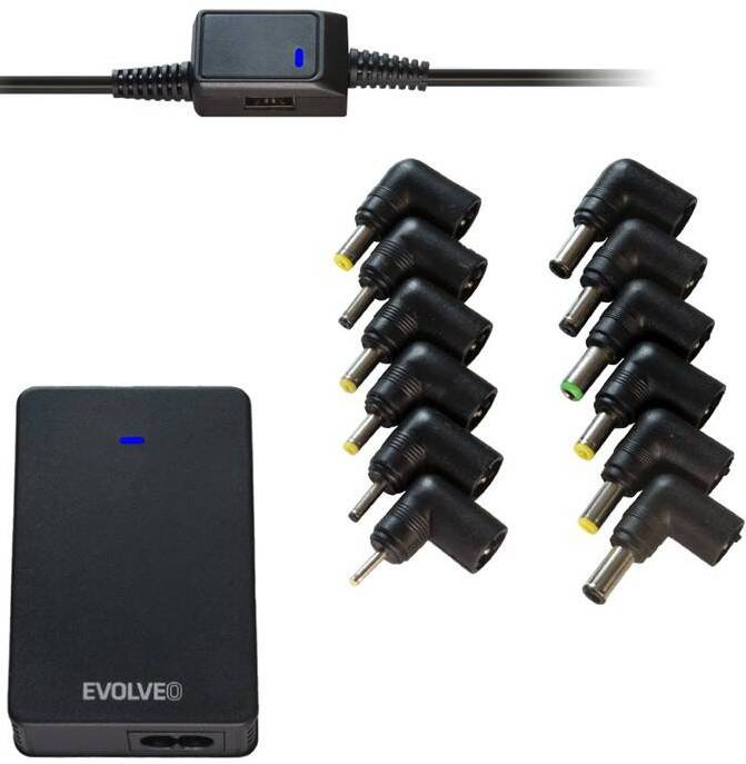 Napájecí adaptér Evolveo Chargee B70 pro notebooky 70W / 12 konektorů / černá Varianta: ivi1