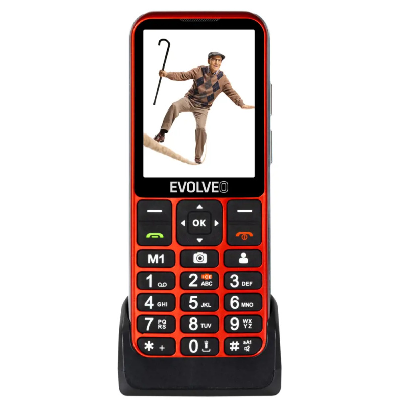 EVOLVEO EasyPhone LT s nabíjecím stojánkem červený Červená