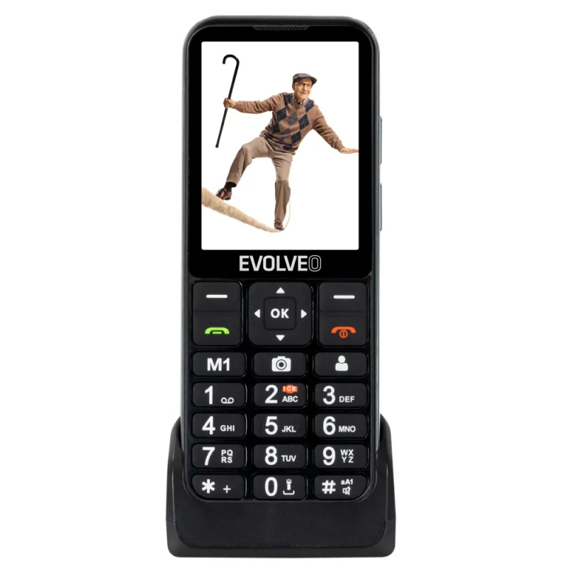 EVOLVEO EasyPhone LT s nabíjecím stojánkem černý Černá
