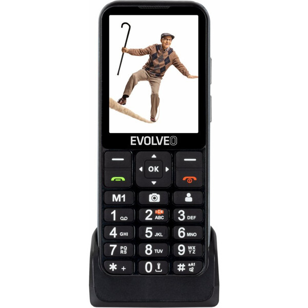 EVOLVEO EasyPhone LT s nabíjecím stojánkem černý Černá