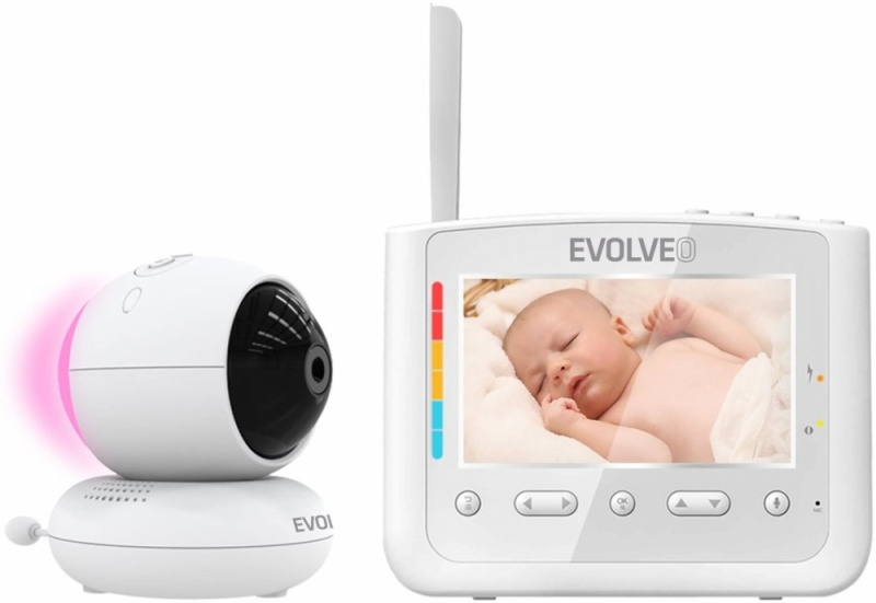 EVOLVEO NL4, dětská videochůvička s nočním světlem a otočnou kamerou
