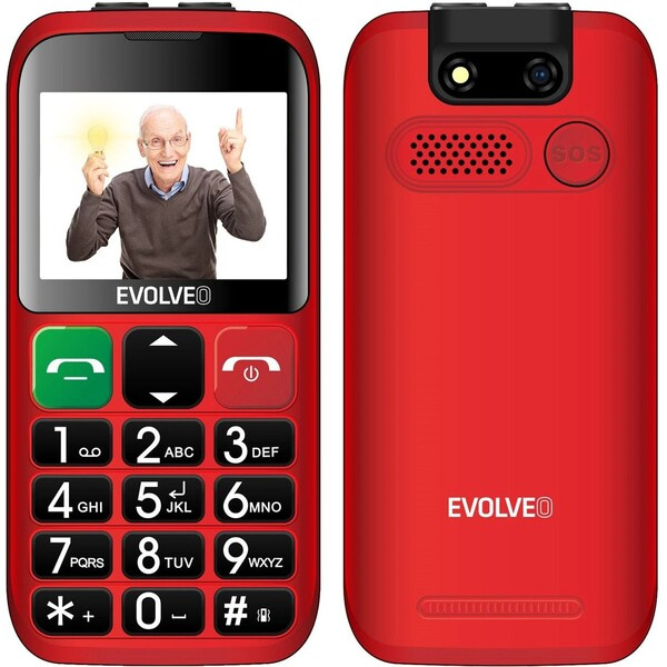 EVOLVEO EasyPhone ET mobilní telefon pro seniory s nabíjecím stojánkem červená Červená