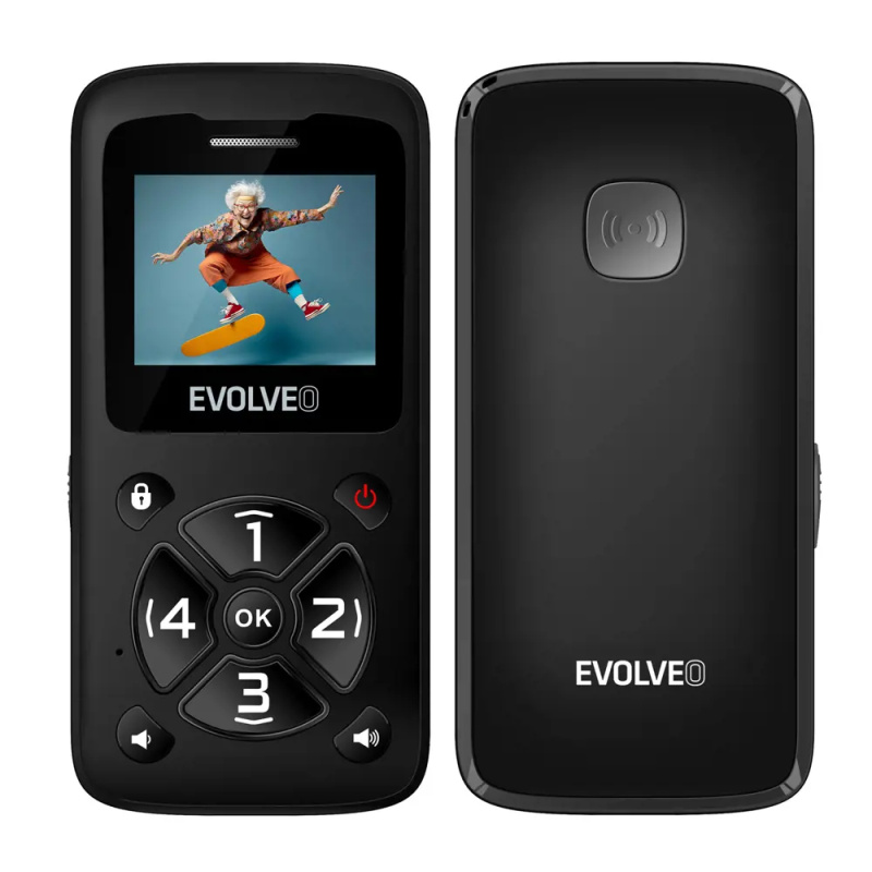 EVOLVEO EasyPhone ID mobilní telefon pro seniory černý Černá