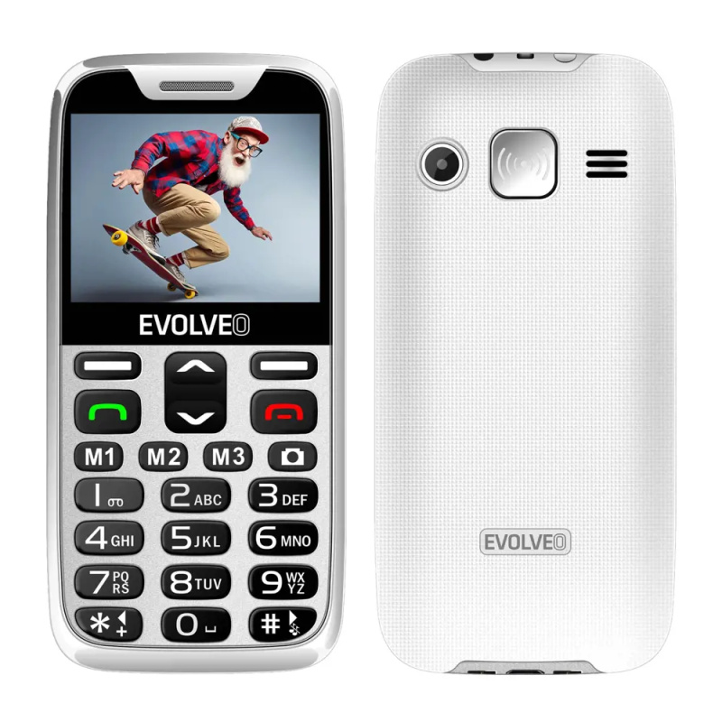 EVOLVEO EasyPhone XR mobilní telefon pro seniory s nabíjecím stojánkem bílý Bílá