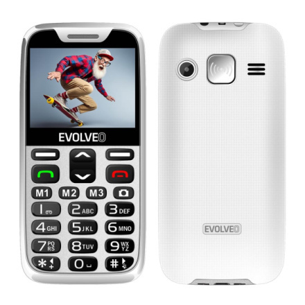 EVOLVEO EasyPhone XR mobilní telefon pro seniory s nabíjecím stojánkem bílý Bílá