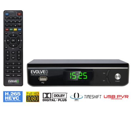 EVOLVEO Omega S3, HD DVB-T2 H.265/HEVC rekordér, DT-3075-T2-HEVC