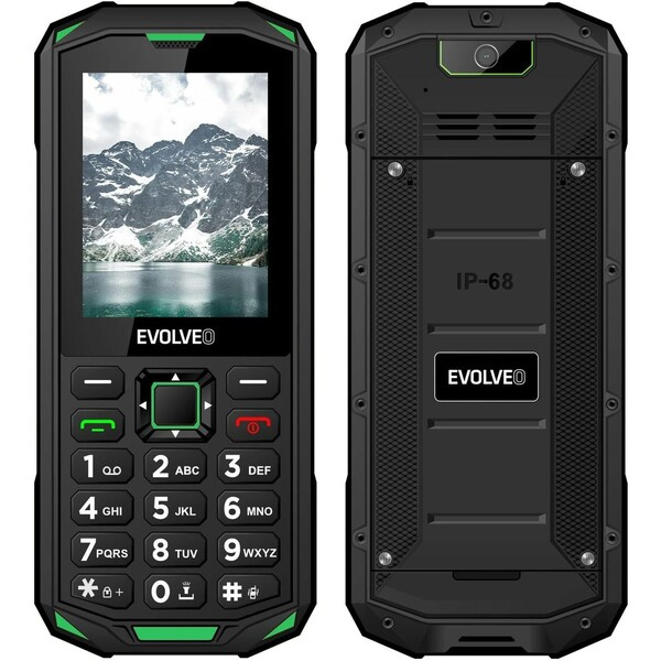 EVOLVEO StrongPhone X5 vodotěsný odolný Dual SIM telefon černo-zelený Zelená