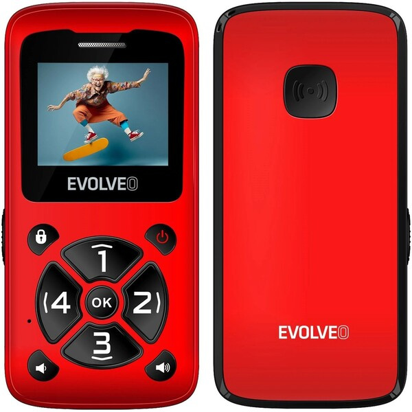 EVOLVEO EasyPhone ID mobilní telefon pro seniory červený Červená