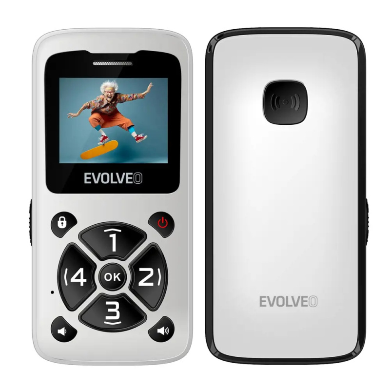 EVOLVEO EasyPhone ID mobilní telefon pro seniory bílý Bílá