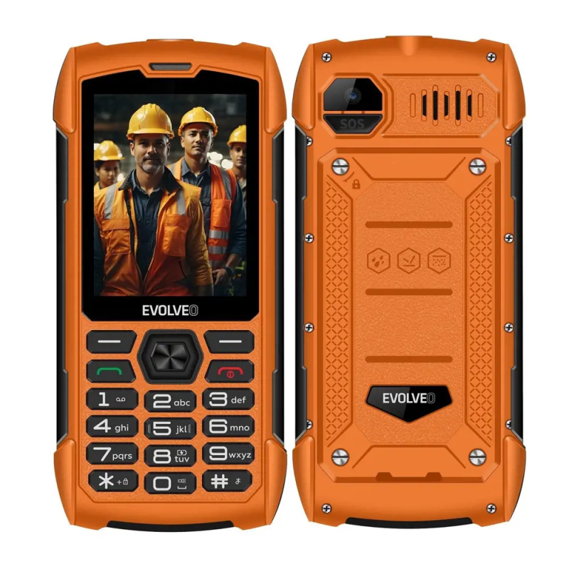 EVOLVEO StrongPhone H1 vodotěsný odolný Dual SIM telefon oranžový Oranžová