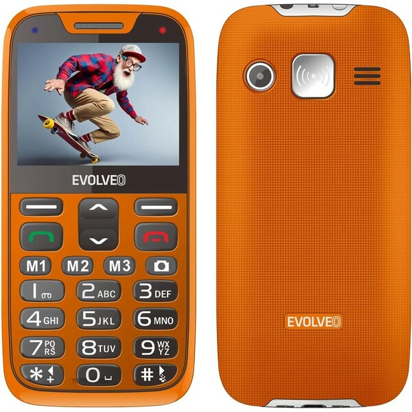 EVOLVEO EasyPhone XR mobilní telefon pro seniory s nabíjecím stojánkem oranžový Oranžová