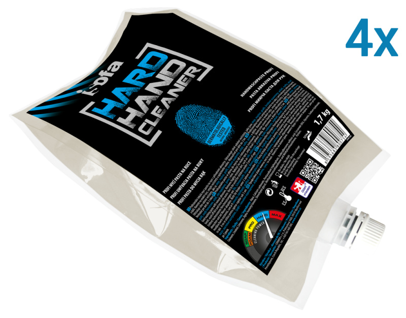 ISOFA HARD Profi mycí pasta na ruce 4 x 1,7kg, GROUP - náhradní náplň (modrá)