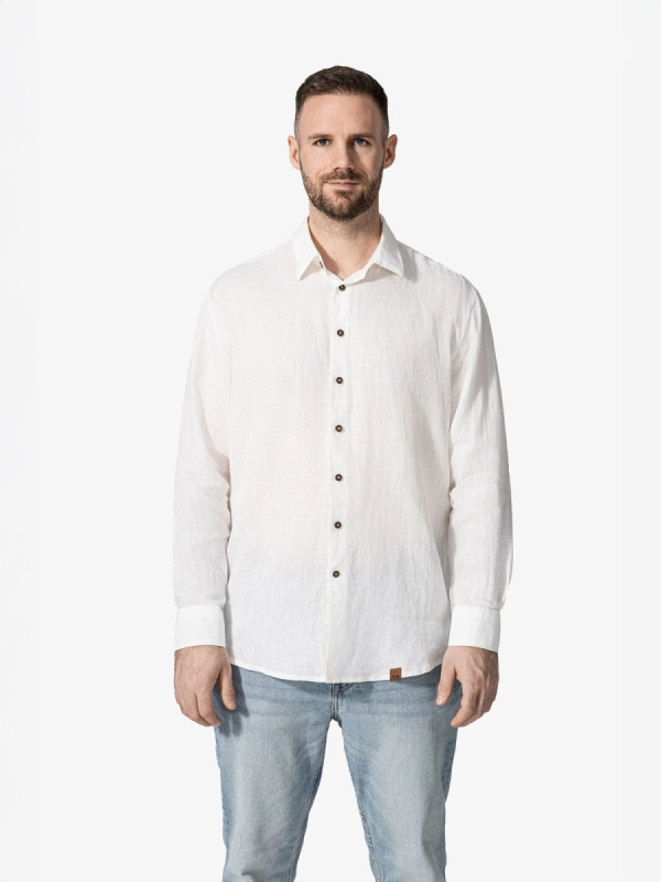 Pánská lněná košile cityzen capri bílá xxl