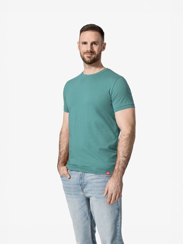 Pánské tričko slim fit cityzen davos minerálně modrá s