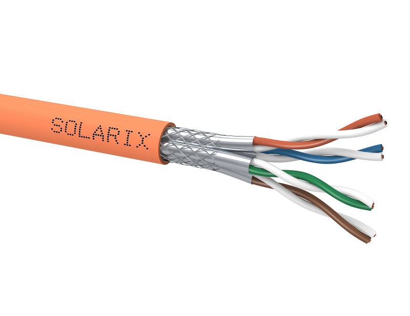 STP kabel Solarix SXKD-7-SSTP-LSOH oranžový dvojité stínění metráž