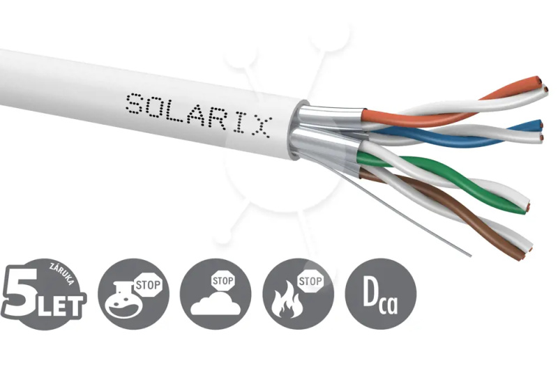Kabel instalační Solarix CAT6a STP stíněný LSOH 500 m