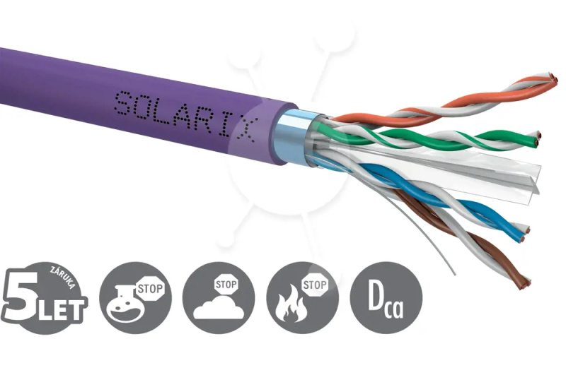 Kabel instalační Solarix CAT6 FTP stíněný LSOH 500 m/bal.