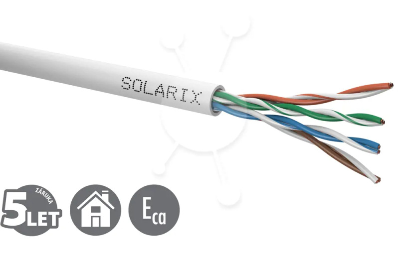 Kabel instalační Solarix CAT5e UTP nestíněný PVC 500 m