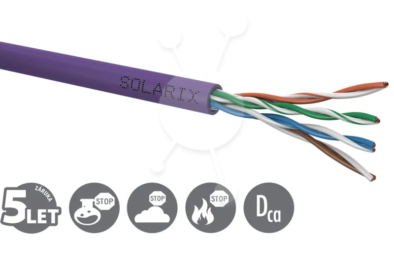 Kabel instalační Solarix CAT5e UTP nestíněný LSOH 305 m