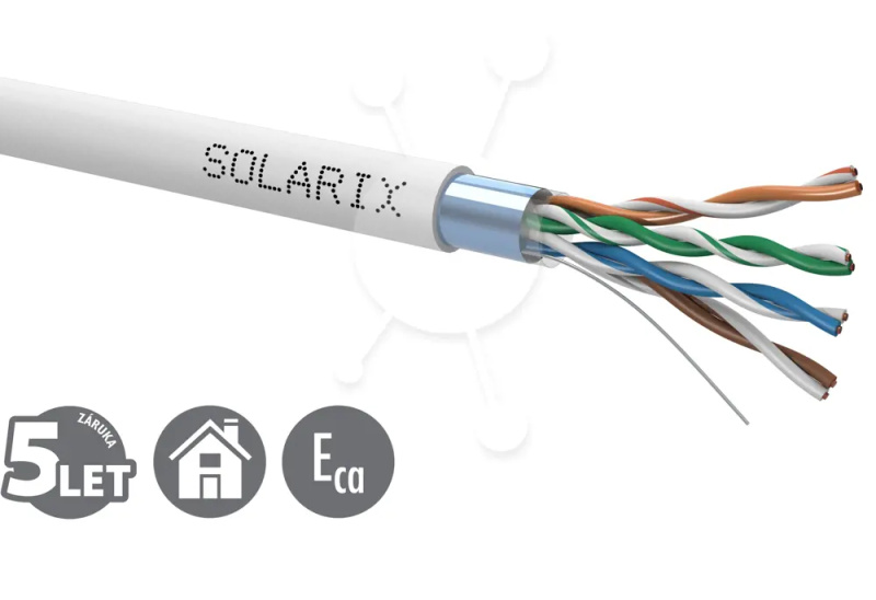 Kabel instalační Solarix CAT5E FTP stíněný PVC 305 m/bal.