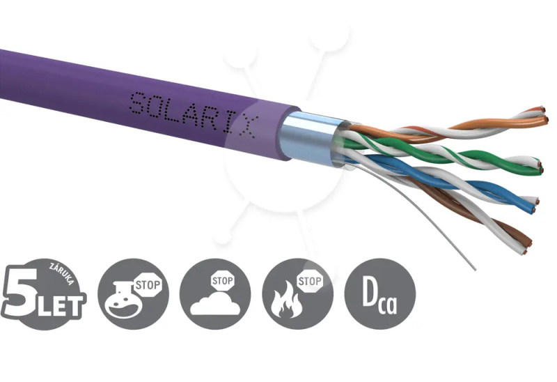 Kabel instalační Solarix CAT5e FTP stíněný LSOH 305 m