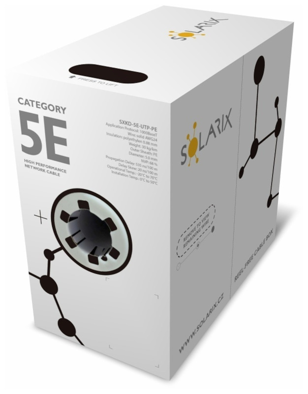 Kabel instalační Solarix CAT5E UTP nestíněný PE 305 m/bal.