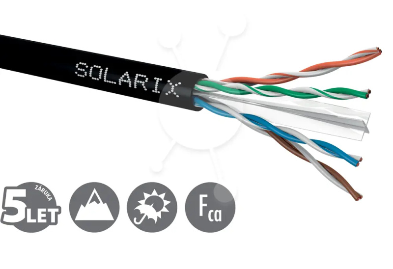 Kabel instalační Solarix CAT6 UTP nestíněný PE 500 m