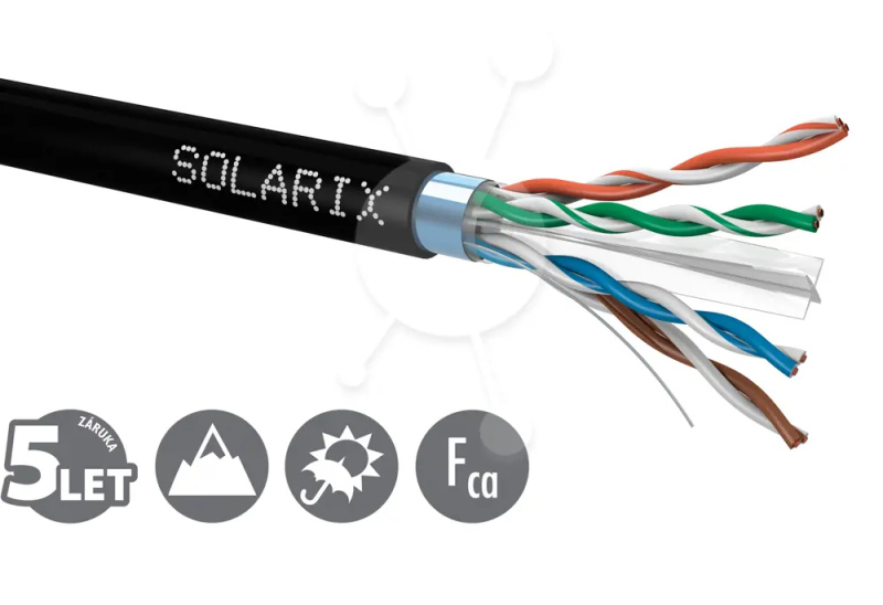 Kabel instalační Solarix CAT6 FTP stíněný PE 500 m/bal.