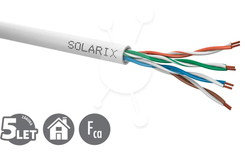 Kabel instalační licna Solarix CAT5e UTP nestíněný PVC 305 m