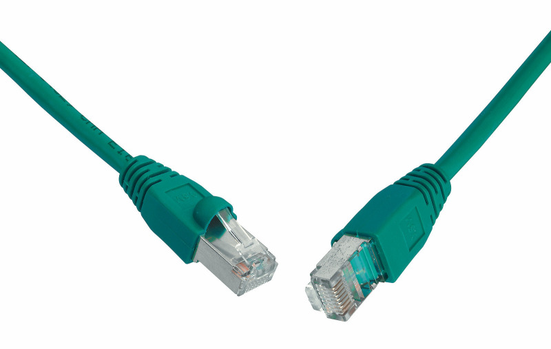 Patch kabel SOLARIX C5E-315GR-0,5 mB, CAT5E, SFTP, PVC, snag-proof, 0,5 m, zelená