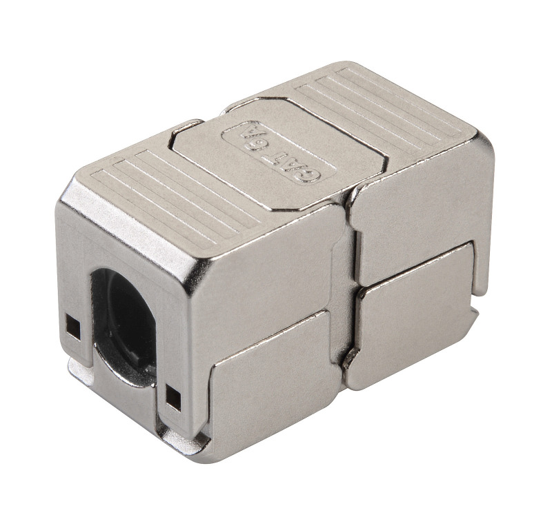 Spojka datová SOLARIX SXSPJ-6A-STP-BK-SA, CAT6A, STP, RJ45, samořezná, šedá