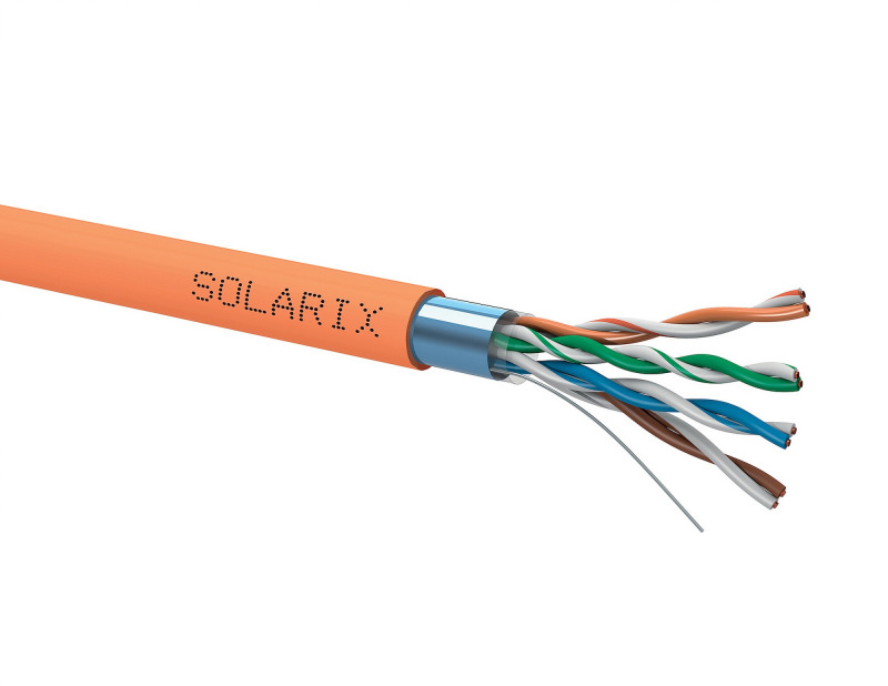 Instalační kabel Solarix CAT5E FTP LSOHFR B2ca-s1,d1,a1 500m/cívka SXKD-5E-FTP-LSOHFR-B2ca
