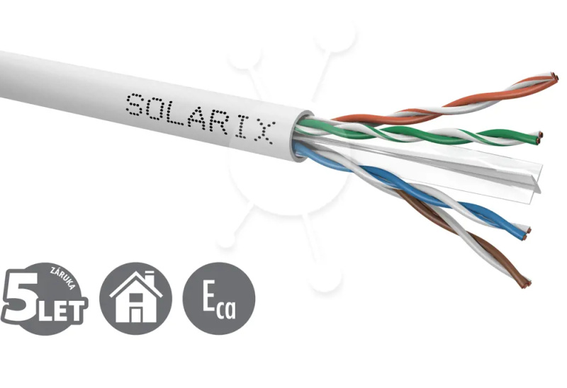 Kabel instalační Solarix CAT6 UTP nestíněný PVC 100 m