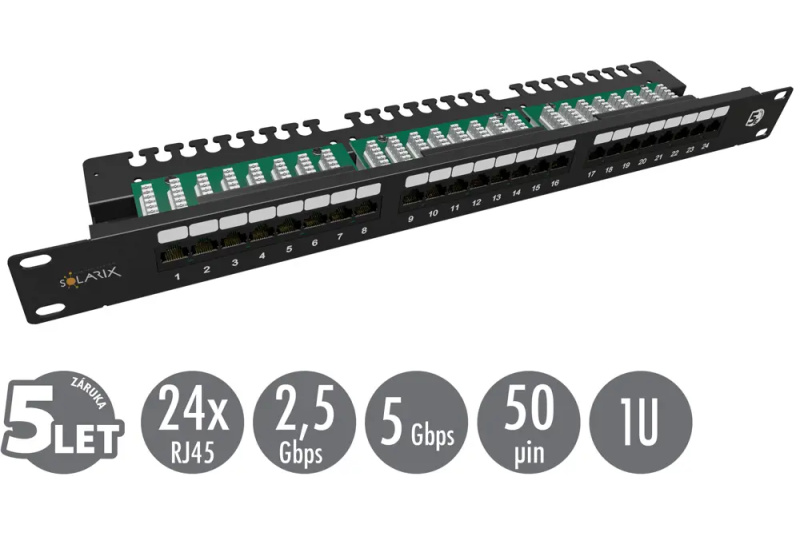Panel Patch Solarix SX24L-5E-UTP-BK-N