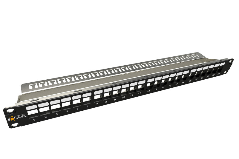 Patch panel 19" Solarix SX24M-0-STP-BK-UNI-N