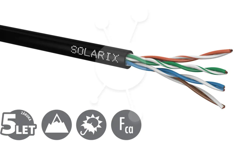 Kabel instalační Solarix CAT5e UTP nestíněný PE 100 m