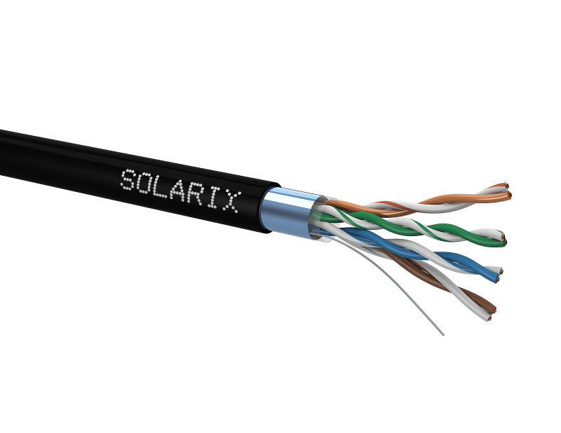 Kabel instalační Solarix CAT5e FTP stíněný PE 100 m