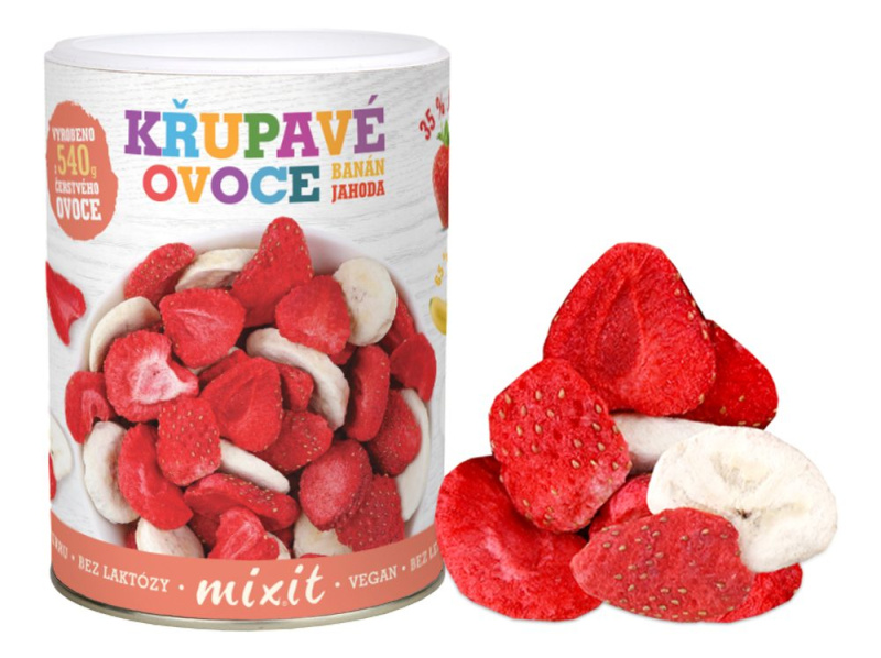 Mixit Banán Jahoda - Křupavé ovoce, 80g