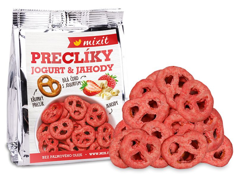 Mixit Preclíky do kapsy jogurtová čokoláda s jahodami váha 70g
