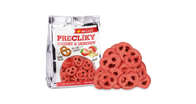 Mixit Preclíky do kapsy jogurtová čokoláda s jahodami váha 70g