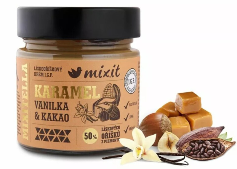 MIXIT Mixitella Premium lískový oříšek z Piemontu s karamelem 200 g