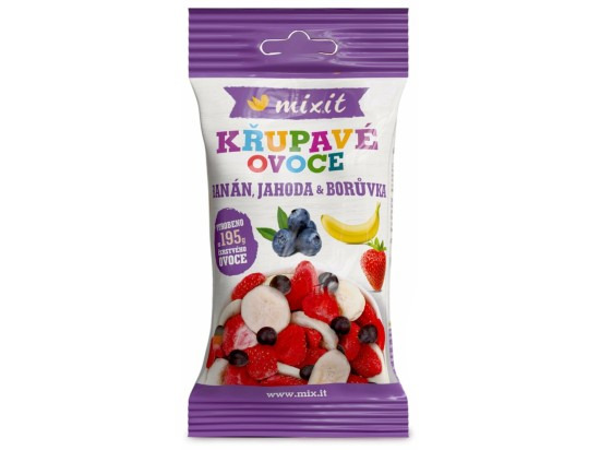 Křupavé ovoce Mixit - banán, jahoda, borůvka, 23 g