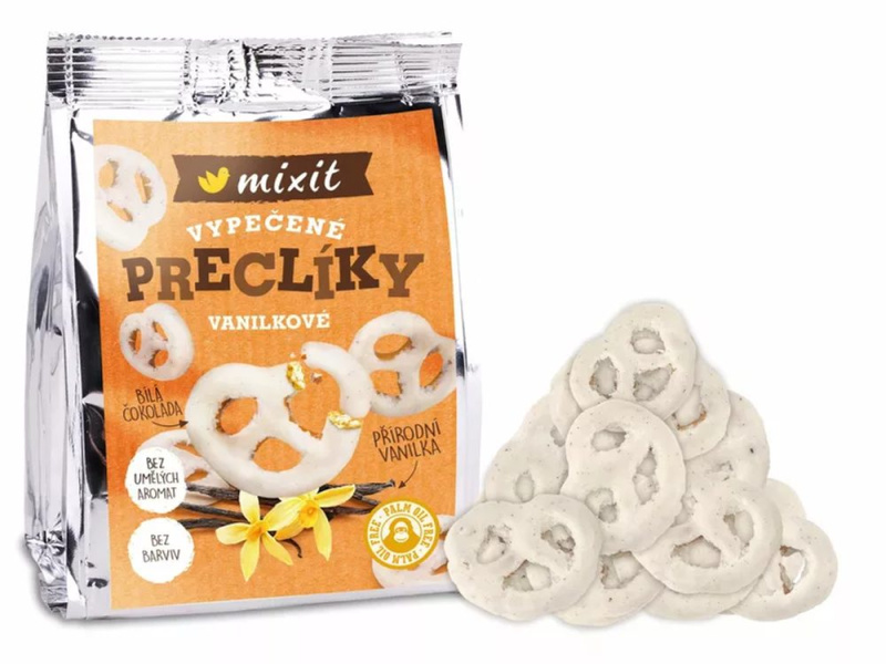 Mixit preclíky do kapsy Bílá čokoláda a vanilka, 70 g