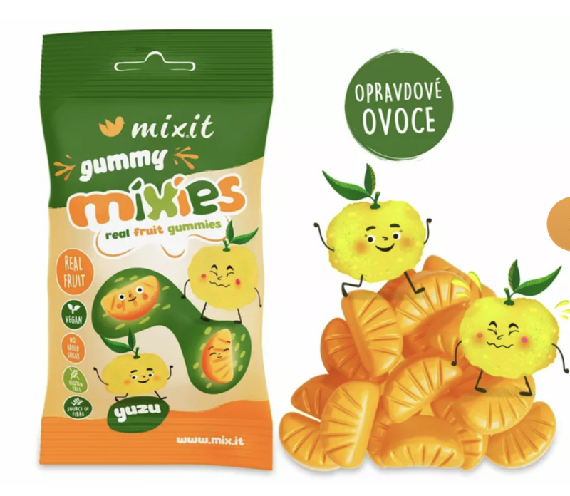 Mixit Ovocné Mixies - Yuzu - přírodní želé bonbóny, 35 g