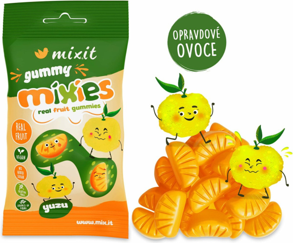 Mixit Ovocné Mixies - Yuzu Přírodní želé bonbóny, 35 g