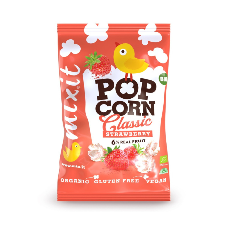 MIXIT Velký popcorn jahoda BIO 75 g