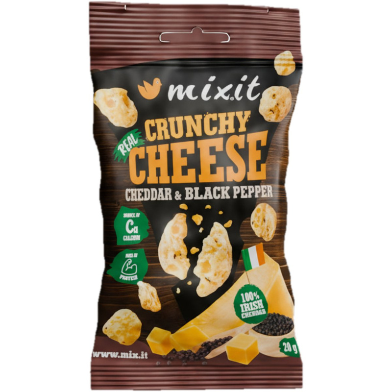 MIXIT Křupavý sýr do kapsy irský cheddar a černý pepř 20 g