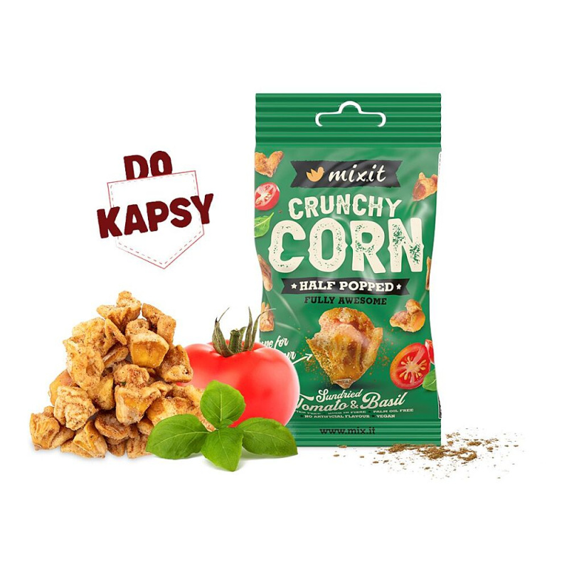 MIXIT Crunchy corn rajče a bazalka do kapsy 40 g